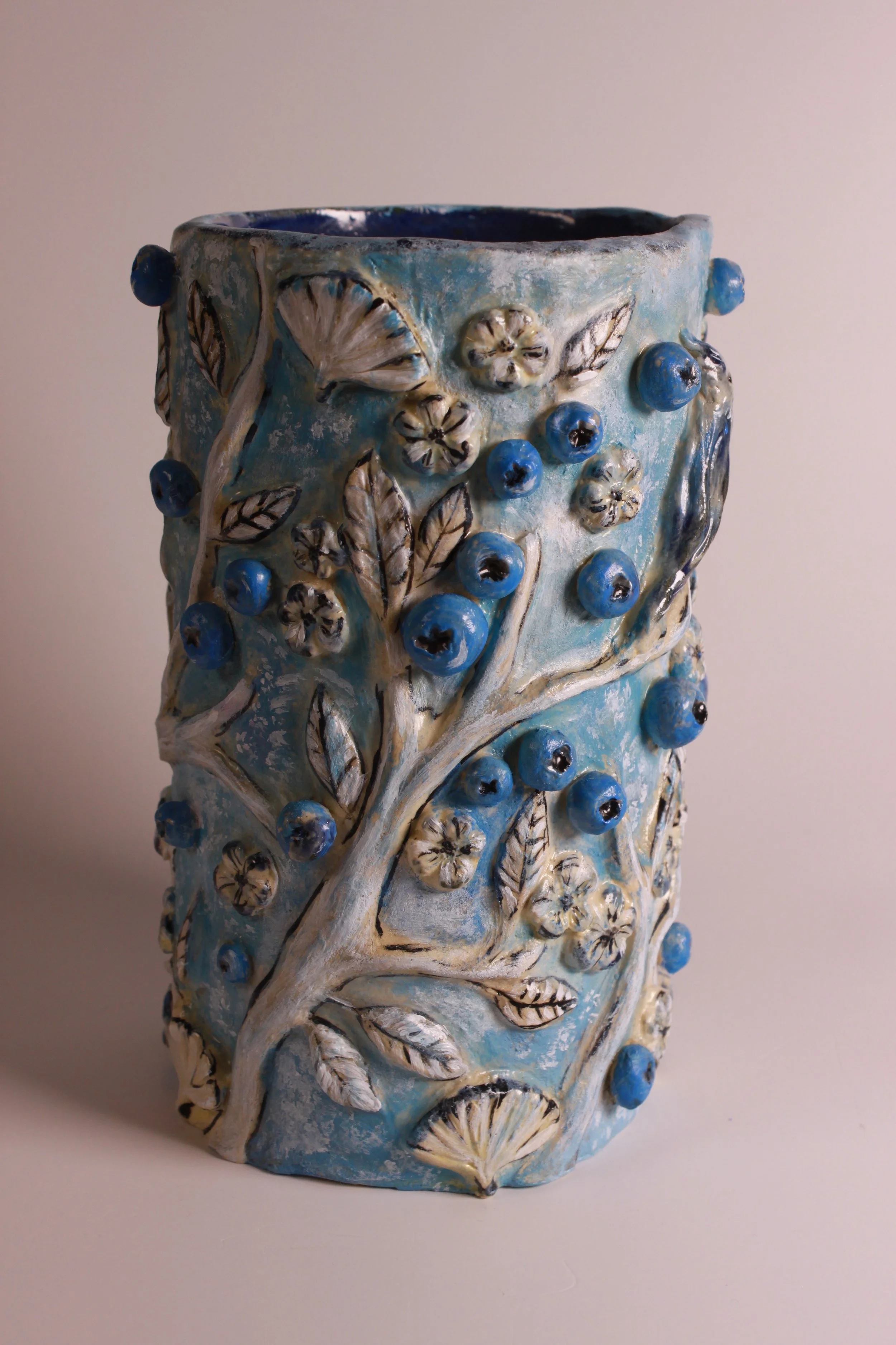 Blueberry Bliss Ceramic Vase