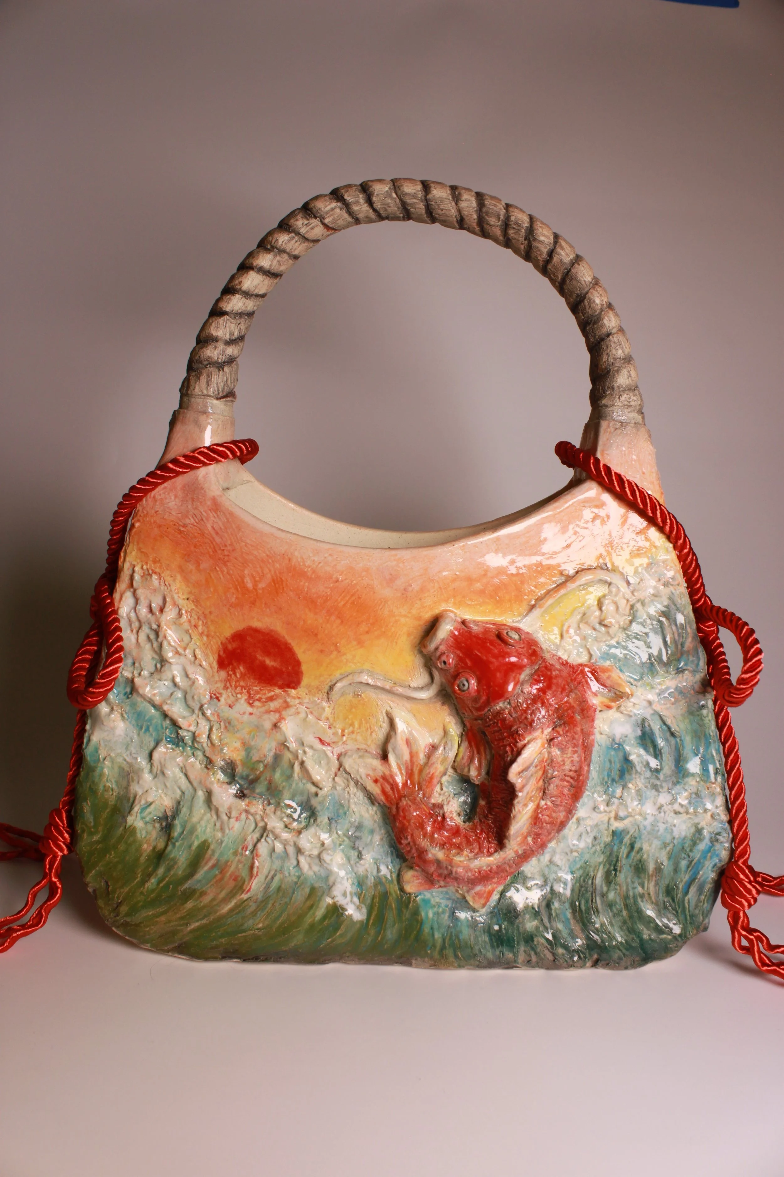 Ceramic Koi Fish Decorative Purse