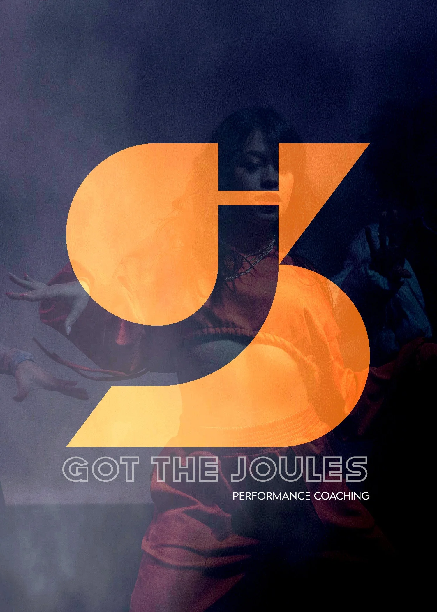 Black background with orange and white text reading 'GOT THE JOULES PERFORMANCE COACHING' and a faded image of a person in a red sports shirt making a pointing gesture, with a large orange number 2 overlay.