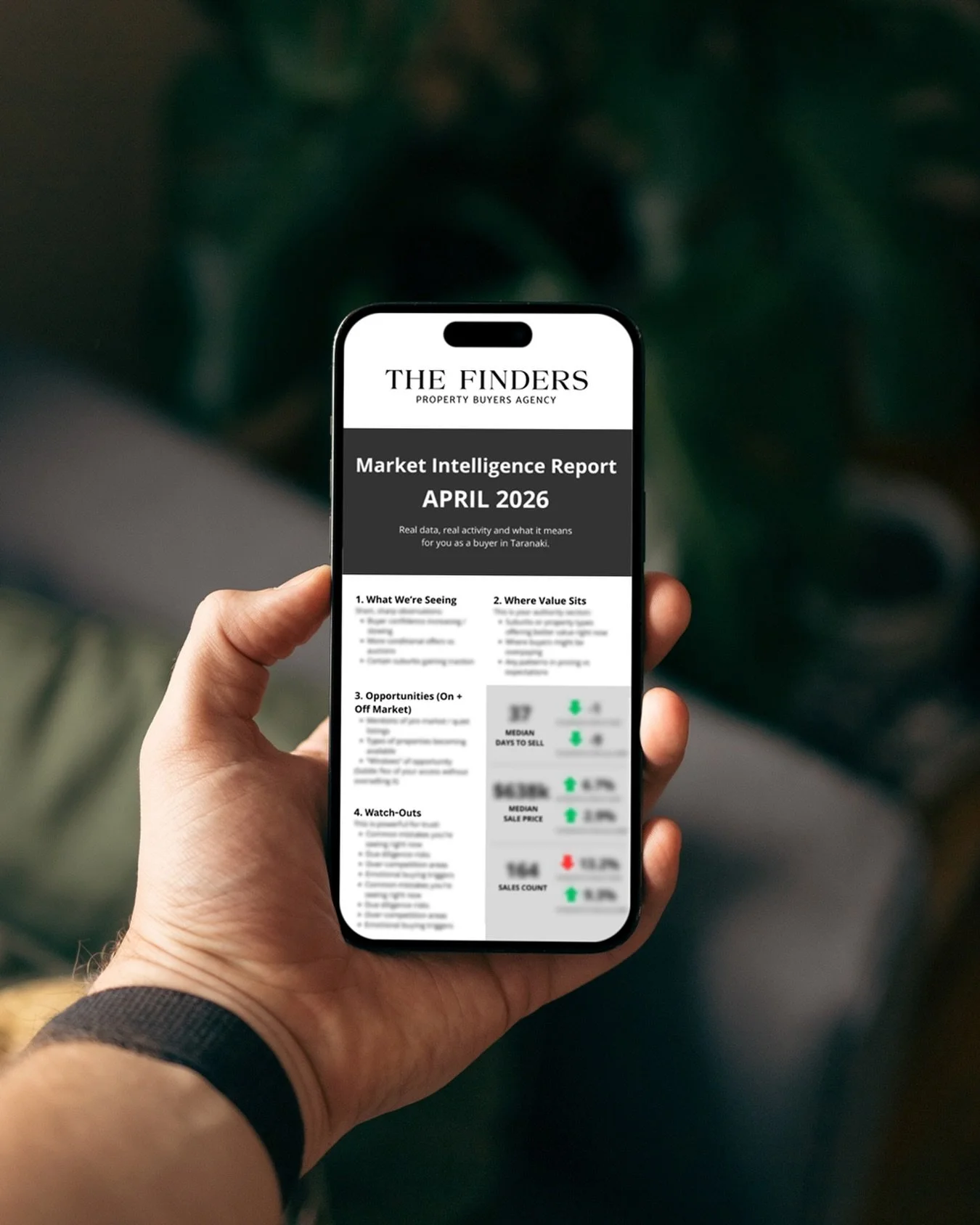 Each month we share a Market Intelligence Report exclusively with our email database.

Packed with up to date local market data and buyer-focused information to help you stay informed.

Sign up on the website to receive it monthly.

&mdash; The Finde