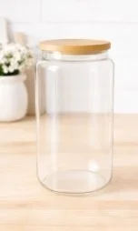 16oz Glass Tumbler w/Bamboo Lid