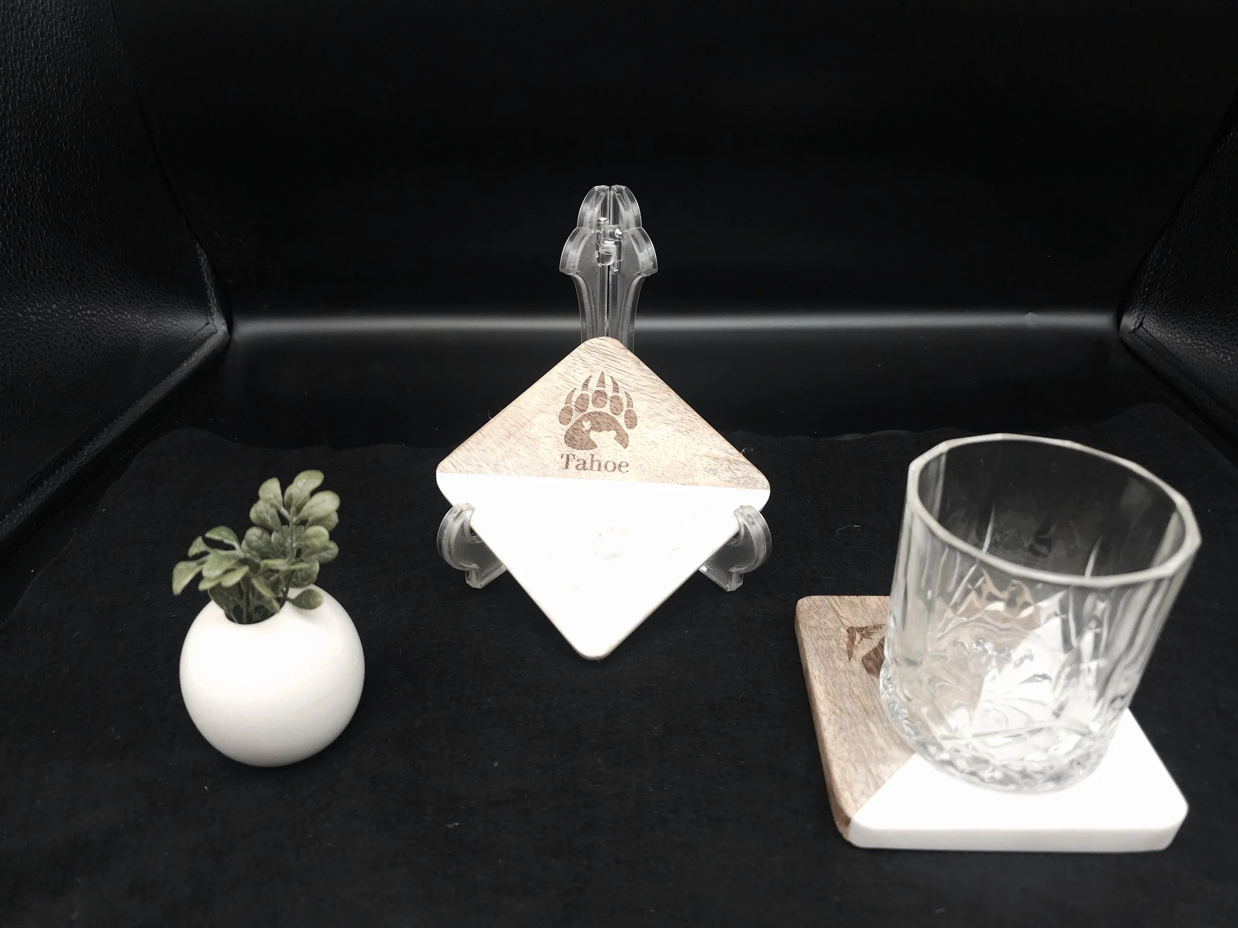 Customizable Wood and Marble Coasters