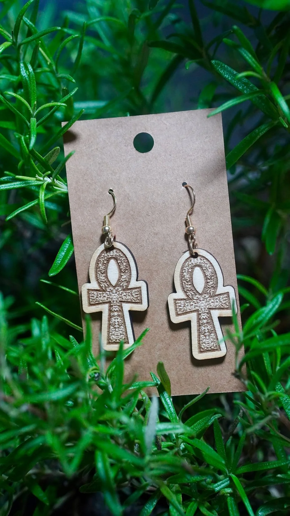 Ankh Hang-Style Earrings (M/L size)