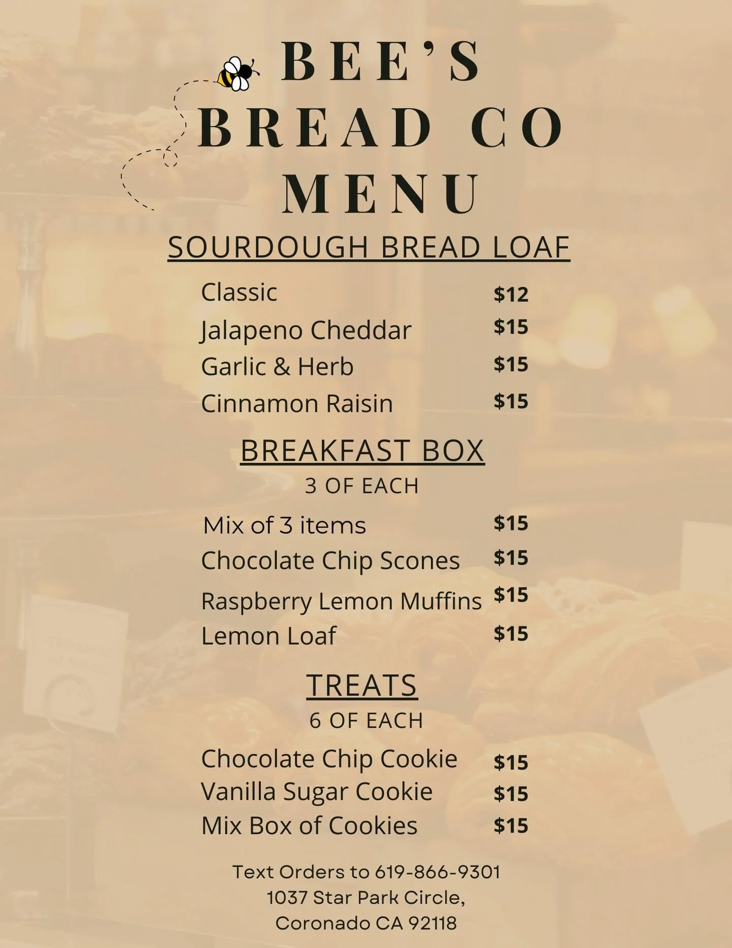 Baked goods, get ya baked goods here! Place your orders now ! Xx 🐝🍞⭐️