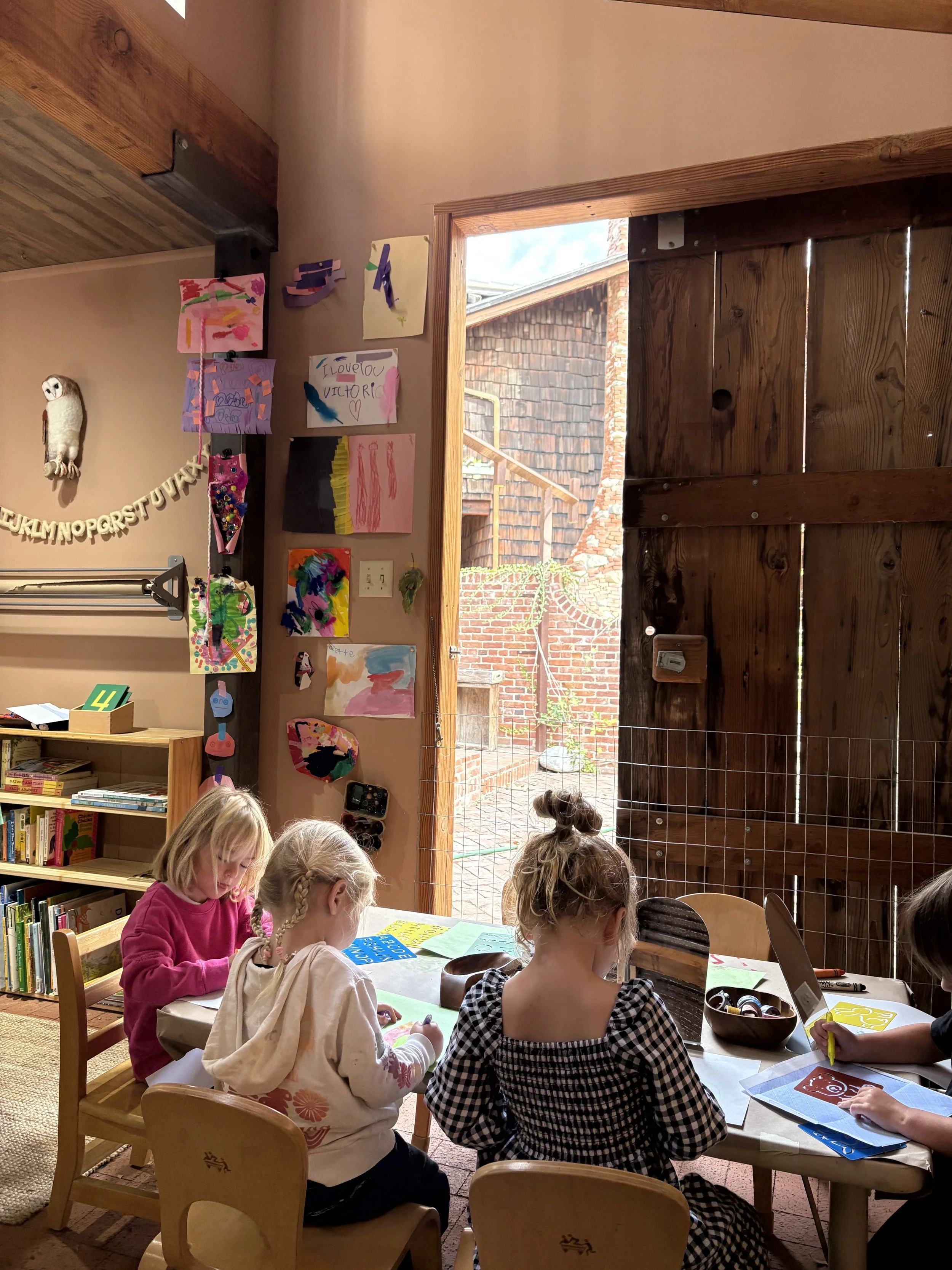 Little Folk House Children Indoor Art Table Looking Outdoors