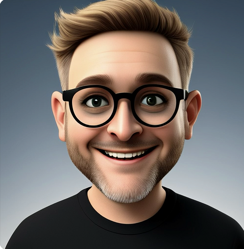 Pedram Farjam avatar. A smiling young man with light brown hair, wearing black glasses and a black shirt, against a neutral background. KYNDA CREATIVE TEAM.