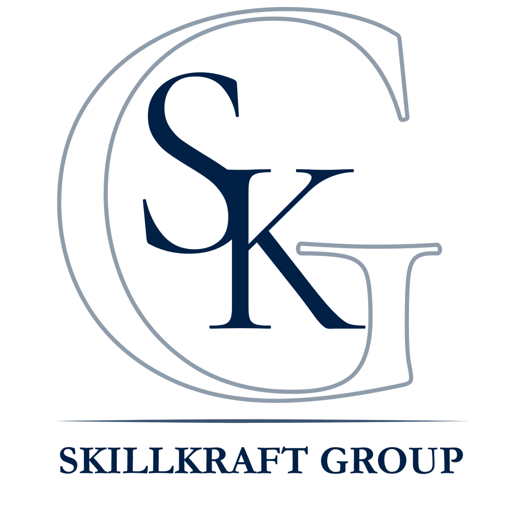 A logo for Skillkraft Group featuring a large stylized letter 'S' and 'K' inside a "G" outline with the company name at the bottom.