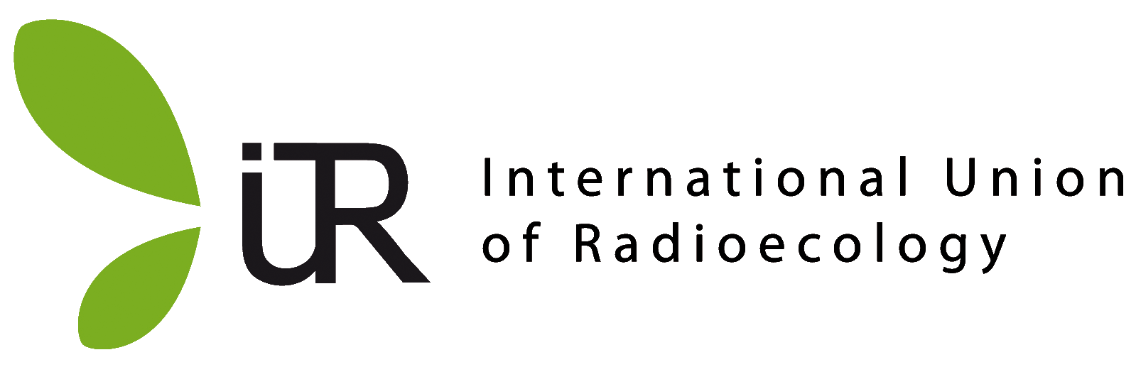 Logo of the International Union of Radioecology with green leaves and the organization's name.