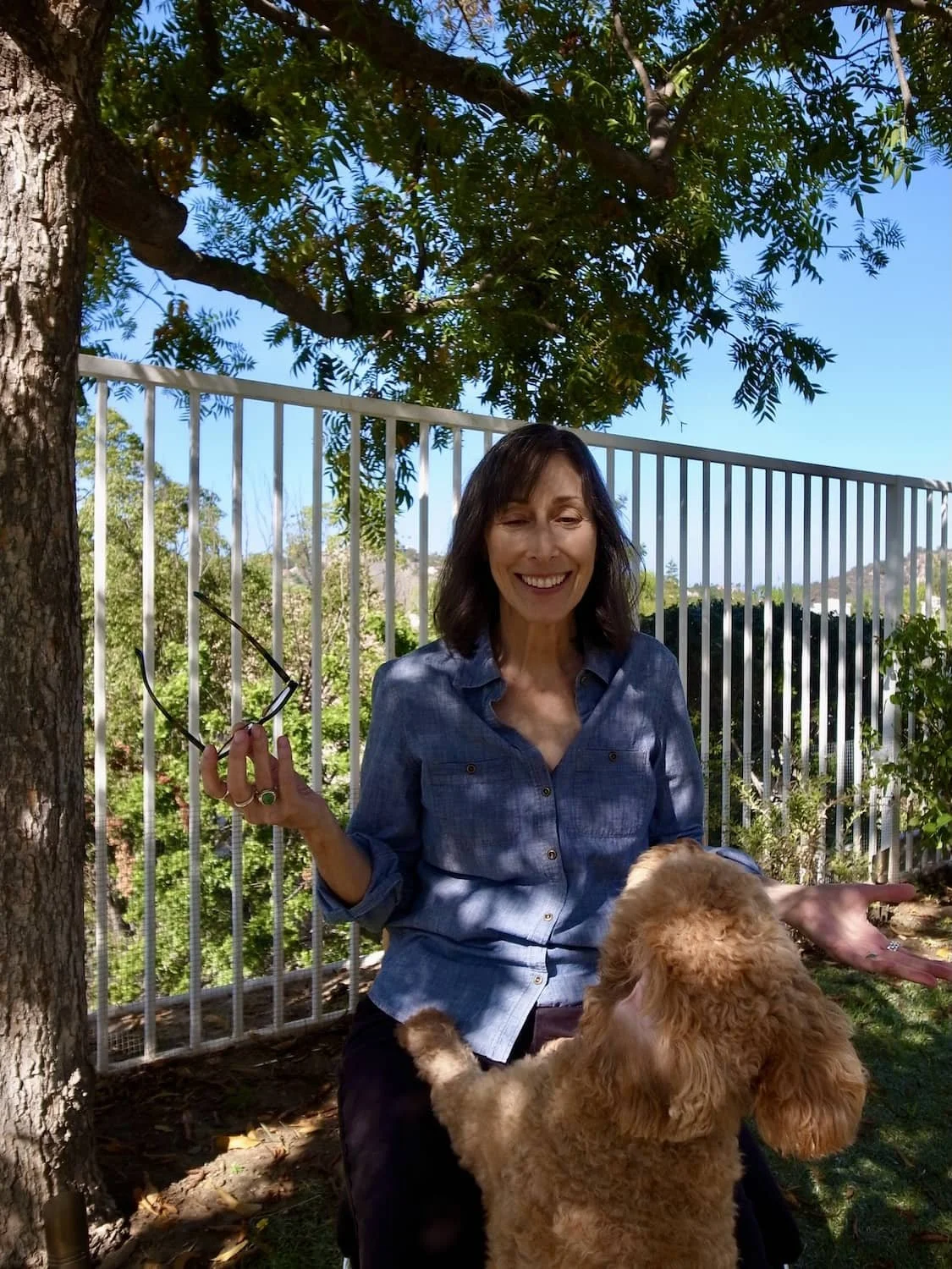 With my writing companion, Kona.