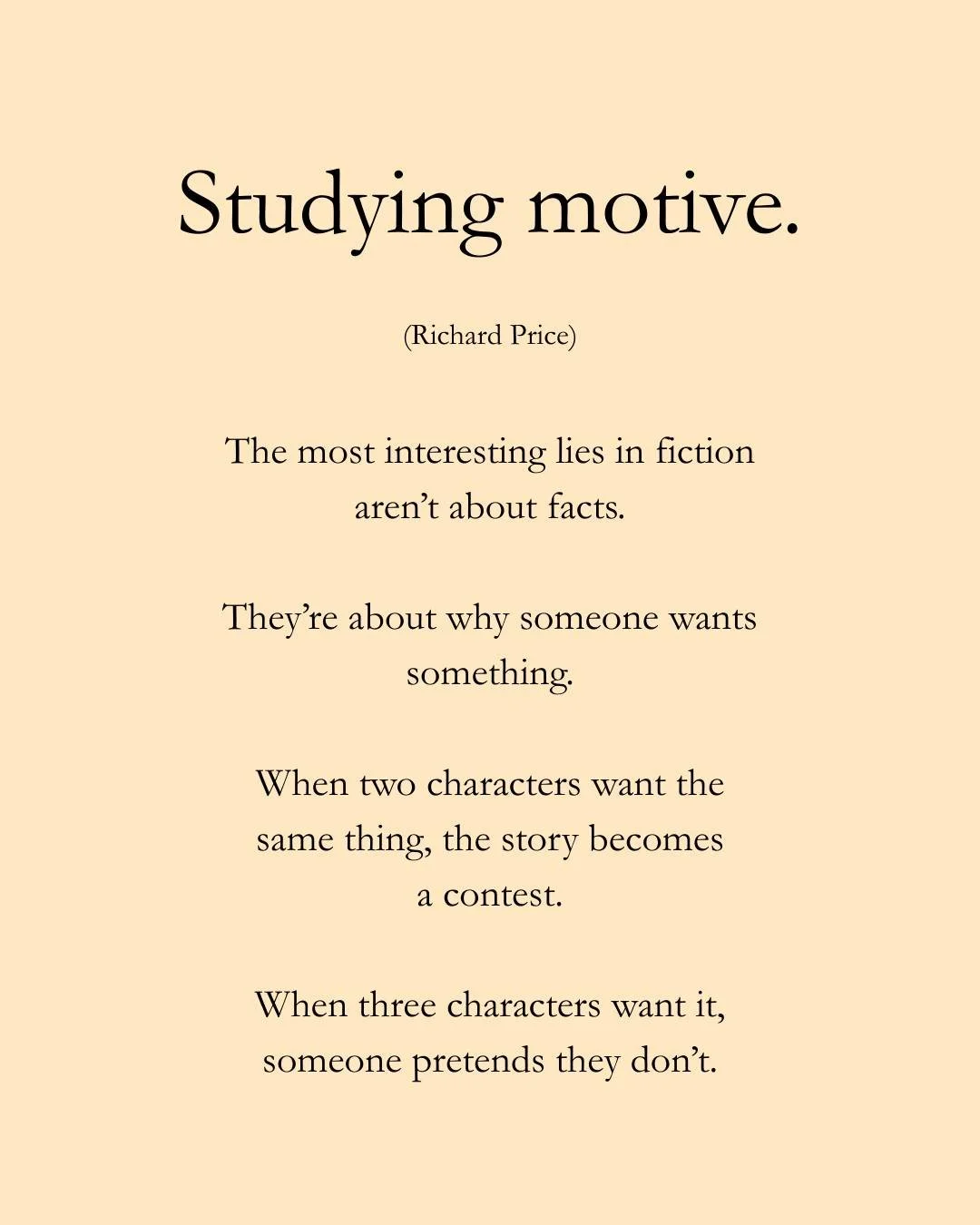 Lately I&rsquo;ve been paying attention to how often characters lie about motive rather than facts.

Facts are easy to verify. Motive is harder. Motive shows up in tone, hesitation, and deflection&mdash;the small ways people try to look reasonable wh