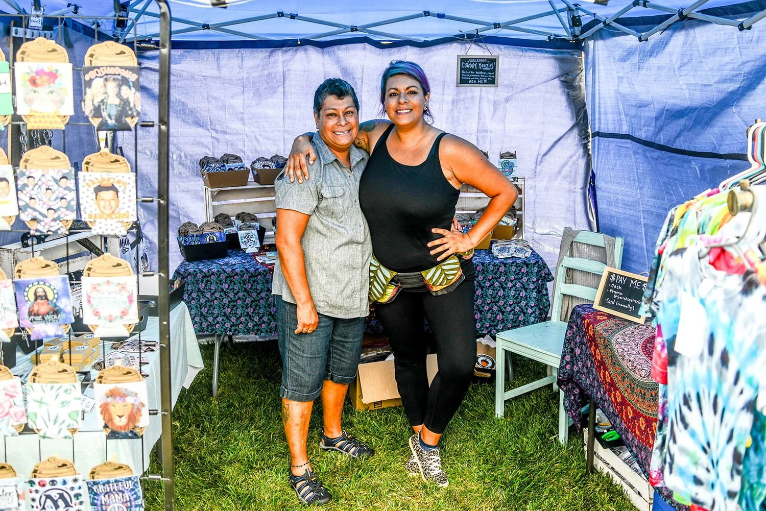 vendors in tent at craft fair