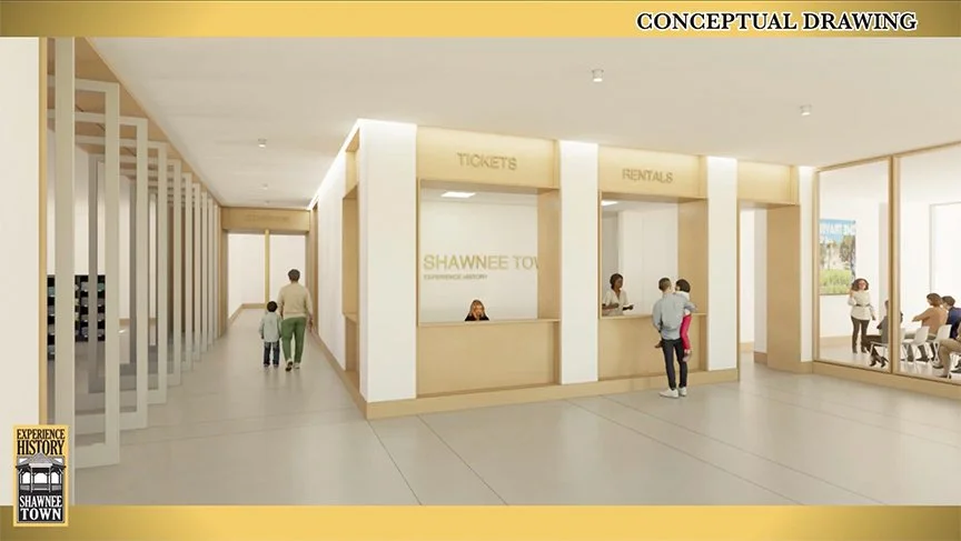 a conceptual drawing of the new Visitor Center interior