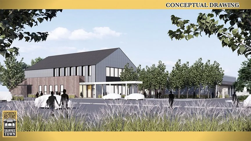 A conceptual drawing of the new museum visitor center exterior