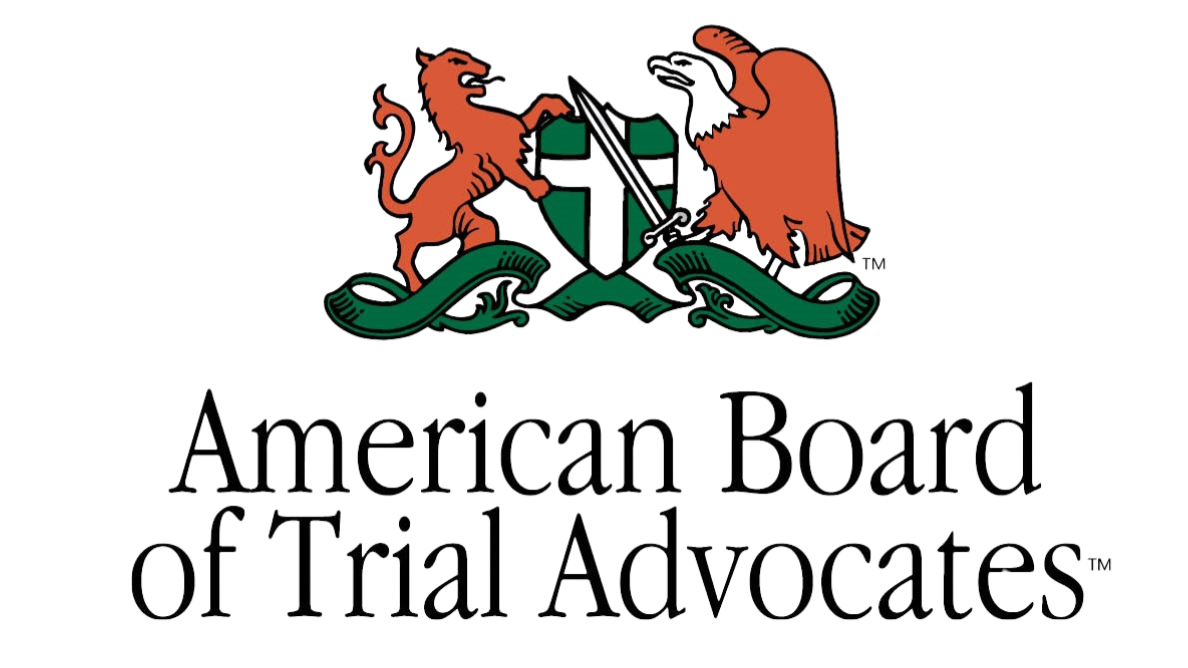 Logo of the American Board of the USA with a shield, a lion on the left, a bear on the right, and a green ribbon below, with the text 'American Board of the USA Advocates'