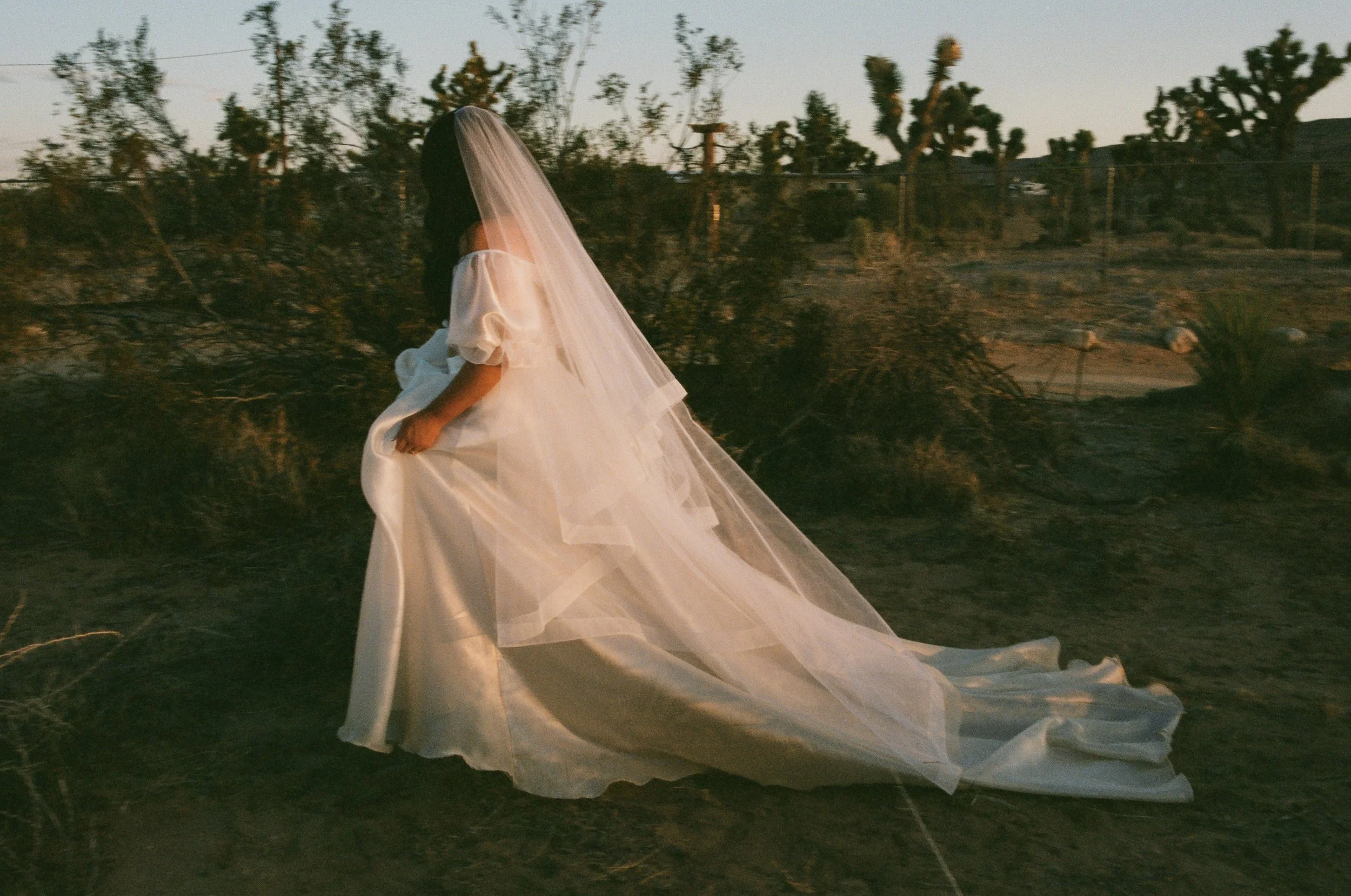 Bride with soft romantic waves in southern CA