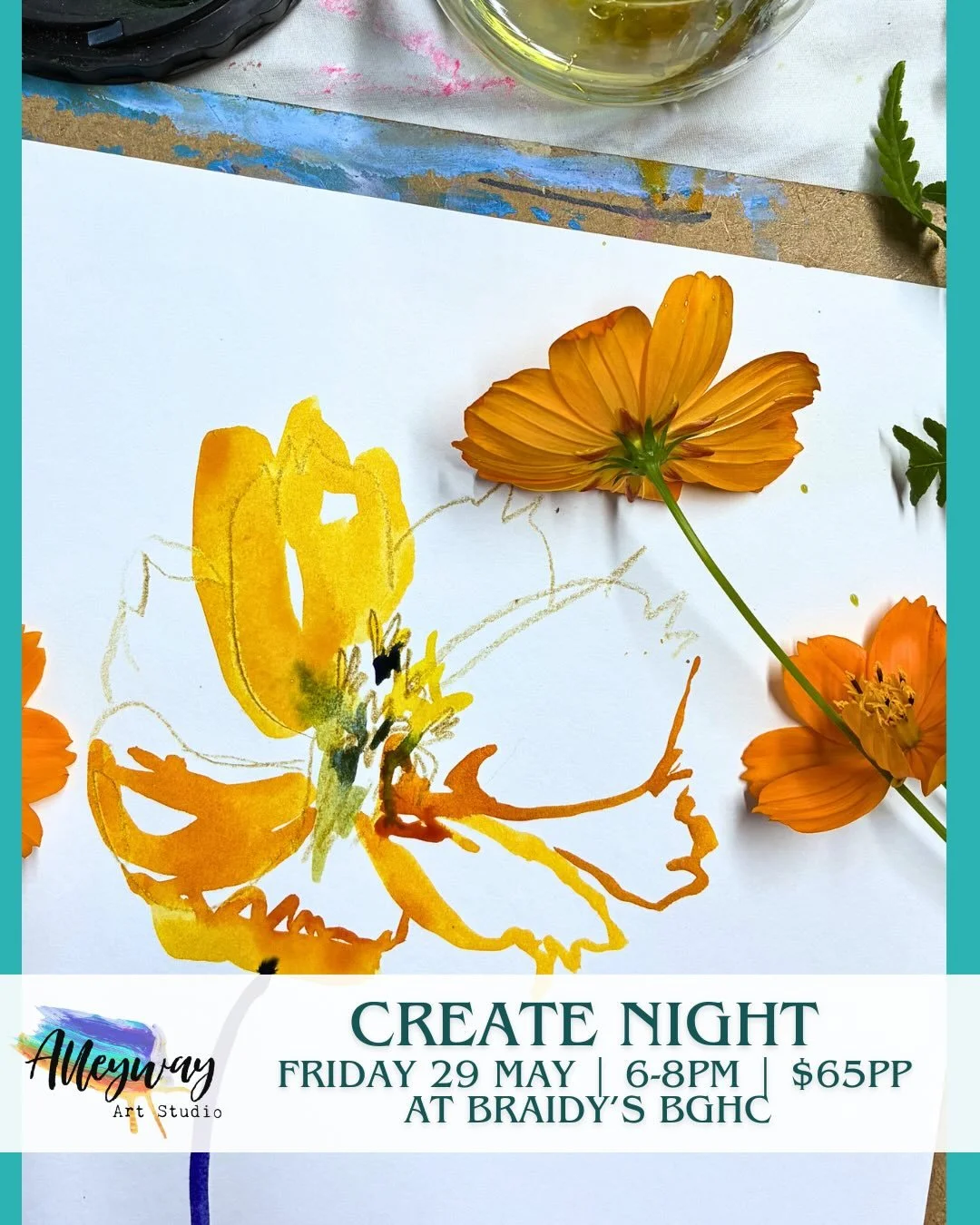 CREATE NIGHT is coming up! 
A some lovely humans are already booked in and I&rsquo;m getting excited to spend an evening making together.
Think relaxed botanical drawing, loose colour, creative play, good company and absolutely no pressure to be &ldq