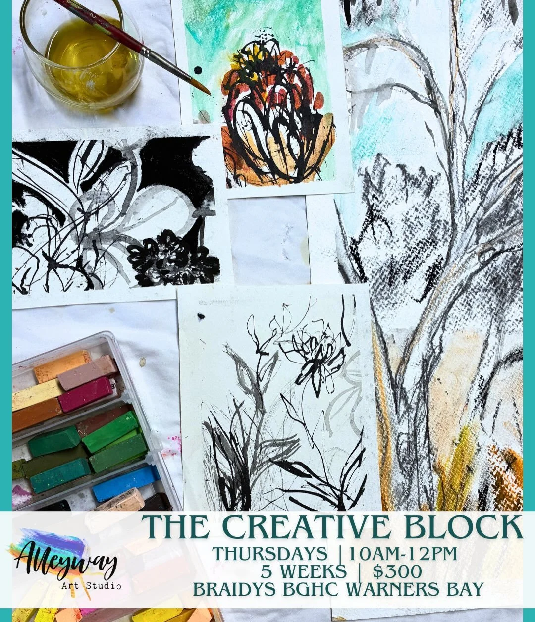 CREATIVE BLOCK - starts this week!!! 

Block out some time for yourself and come and create. Creative Block is a five-week series designed to help you slow down, reconnect with your creativity, and build some new skils, try new techniques and create 