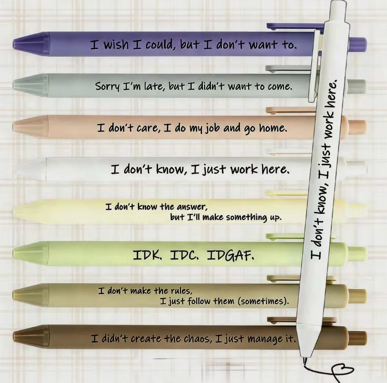 Corporate Burnout Pen Set – Funny Office Quote Pens