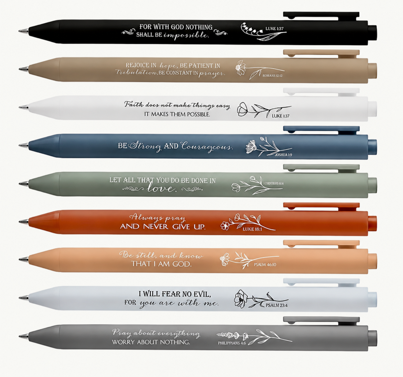Faith & Floral Bible Verse Pen Set