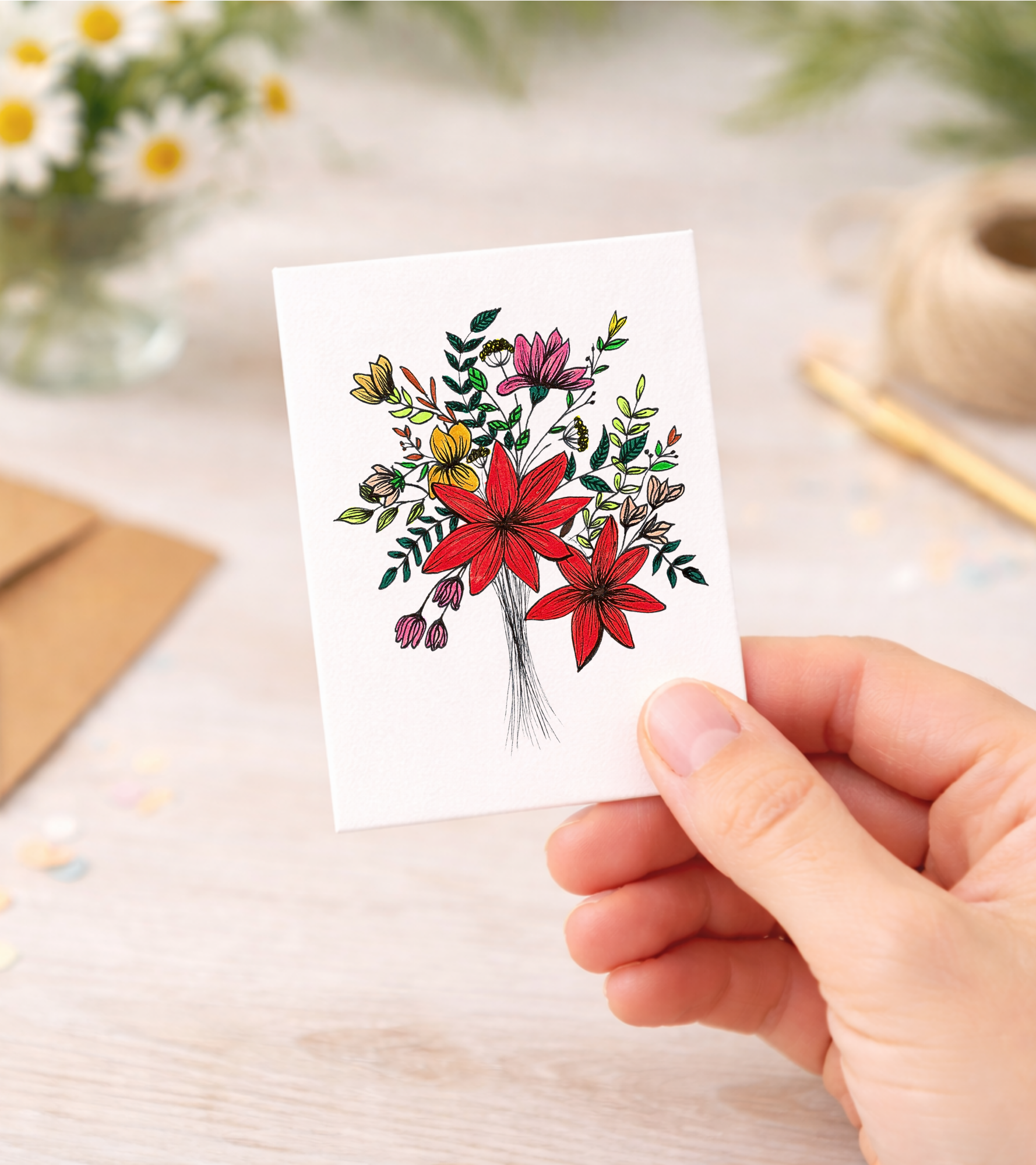 Mini Greeting Card - Wild Flowers