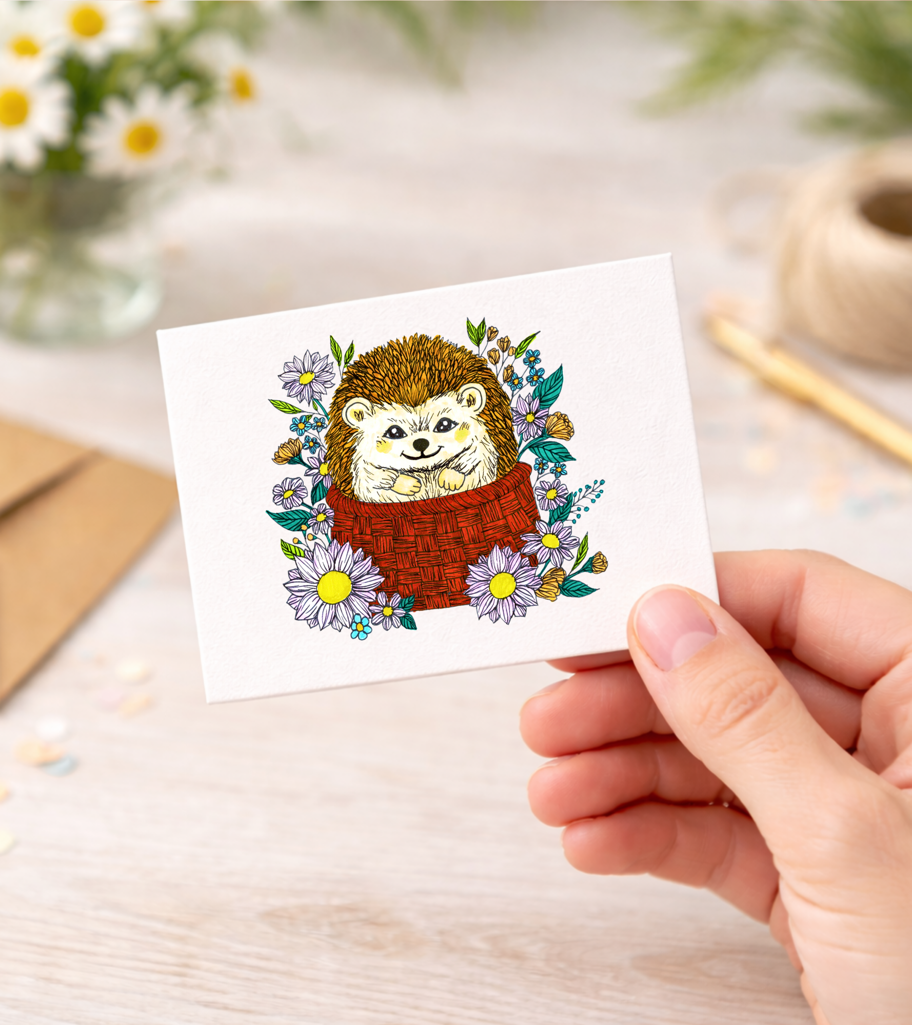 Mini Greeting Card - Hedge Hog