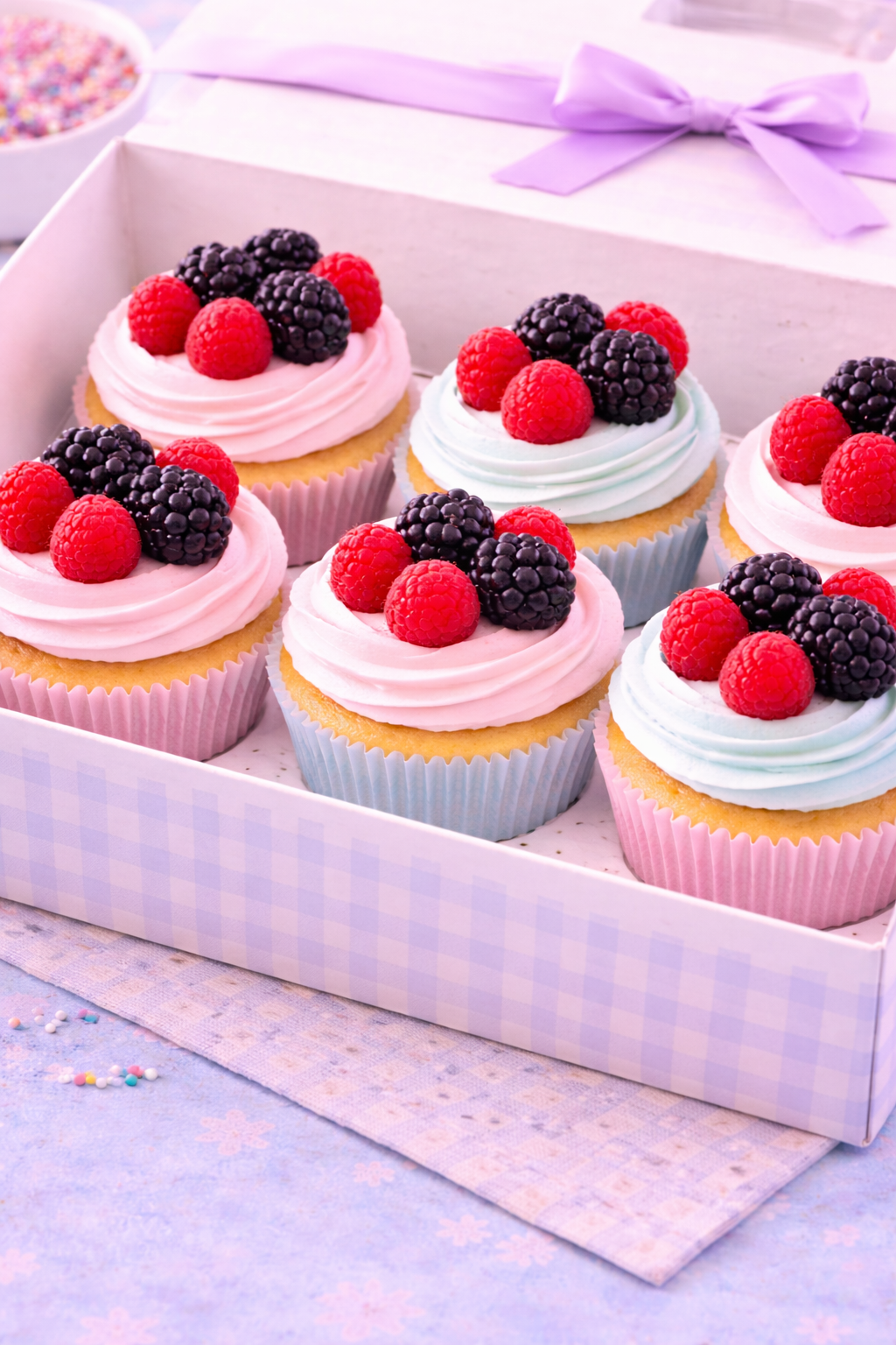 Rasberry and Blackberry Cupcakes
