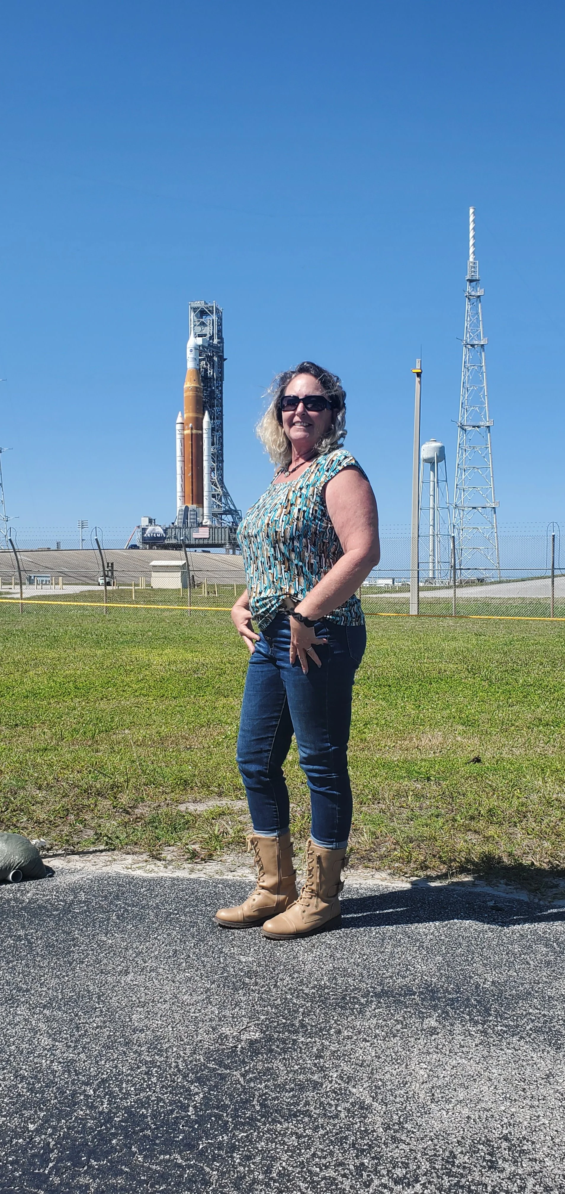 Heidi in front of SLS