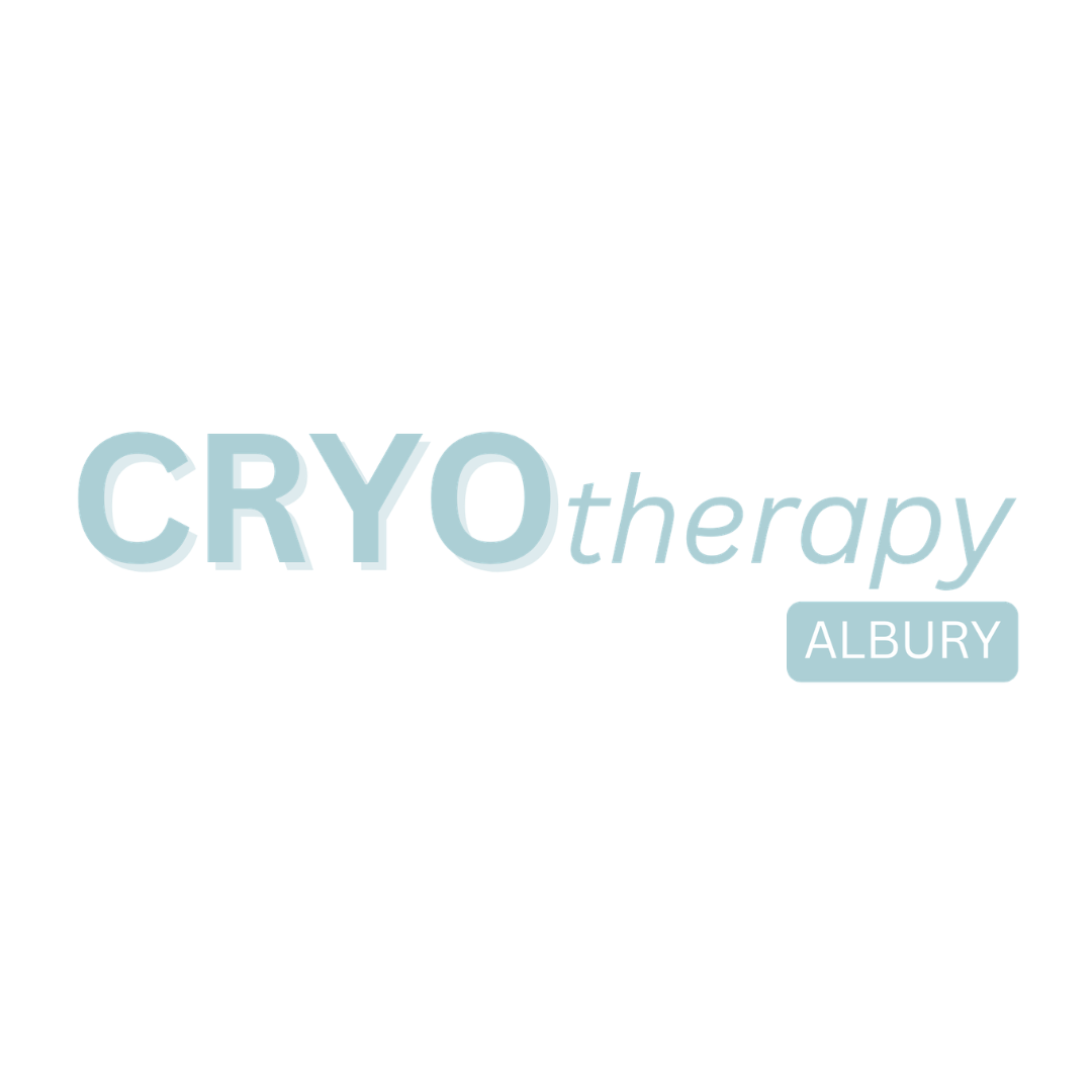 Logo for Cryotherapy Albury in light blue text on a white background.