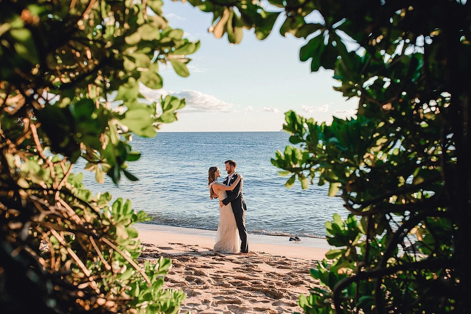 Sunset Elopement at White Rock Beach, Maui with a Four-Legged Guest | S + J