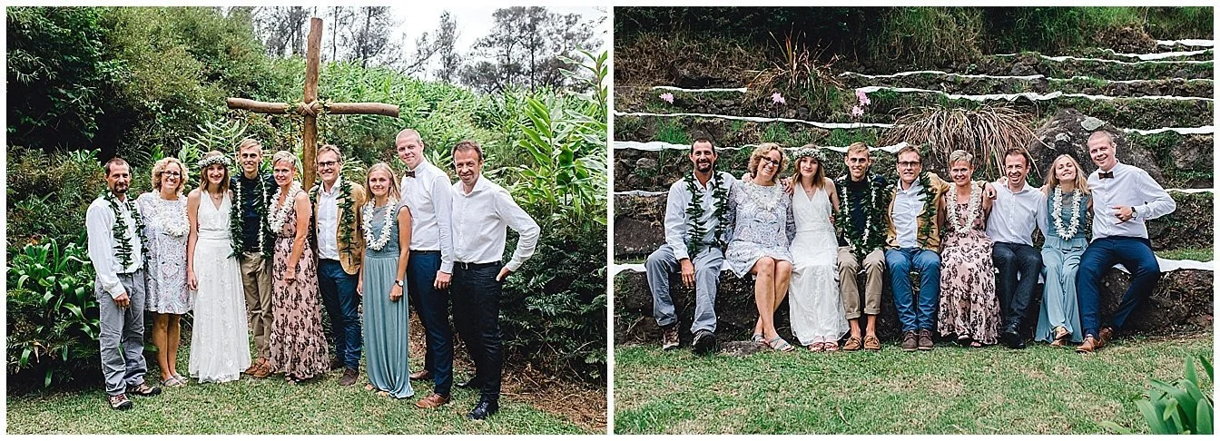 Formal family portraits at a Maui wedding