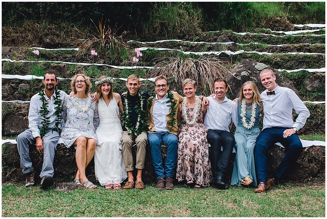 Formal family portraits at a Maui wedding