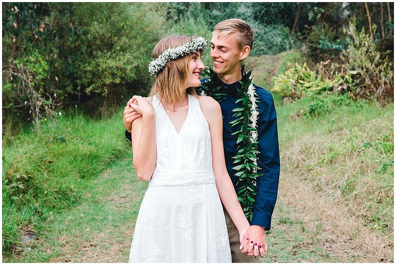 Maui bride and groom at Maui UpCountry wedding