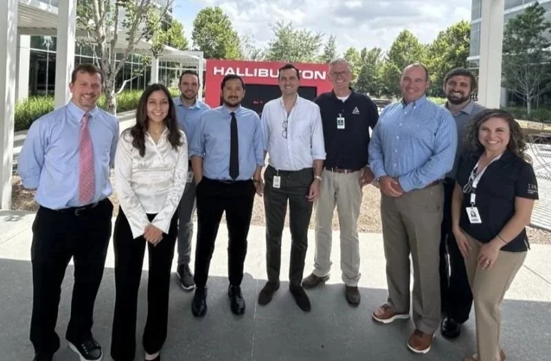 Logo of Halliburton Labs with colored geometric shapes and black text.