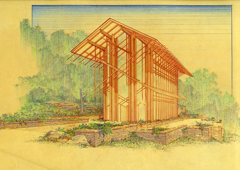 Early drawing of Thorncrown