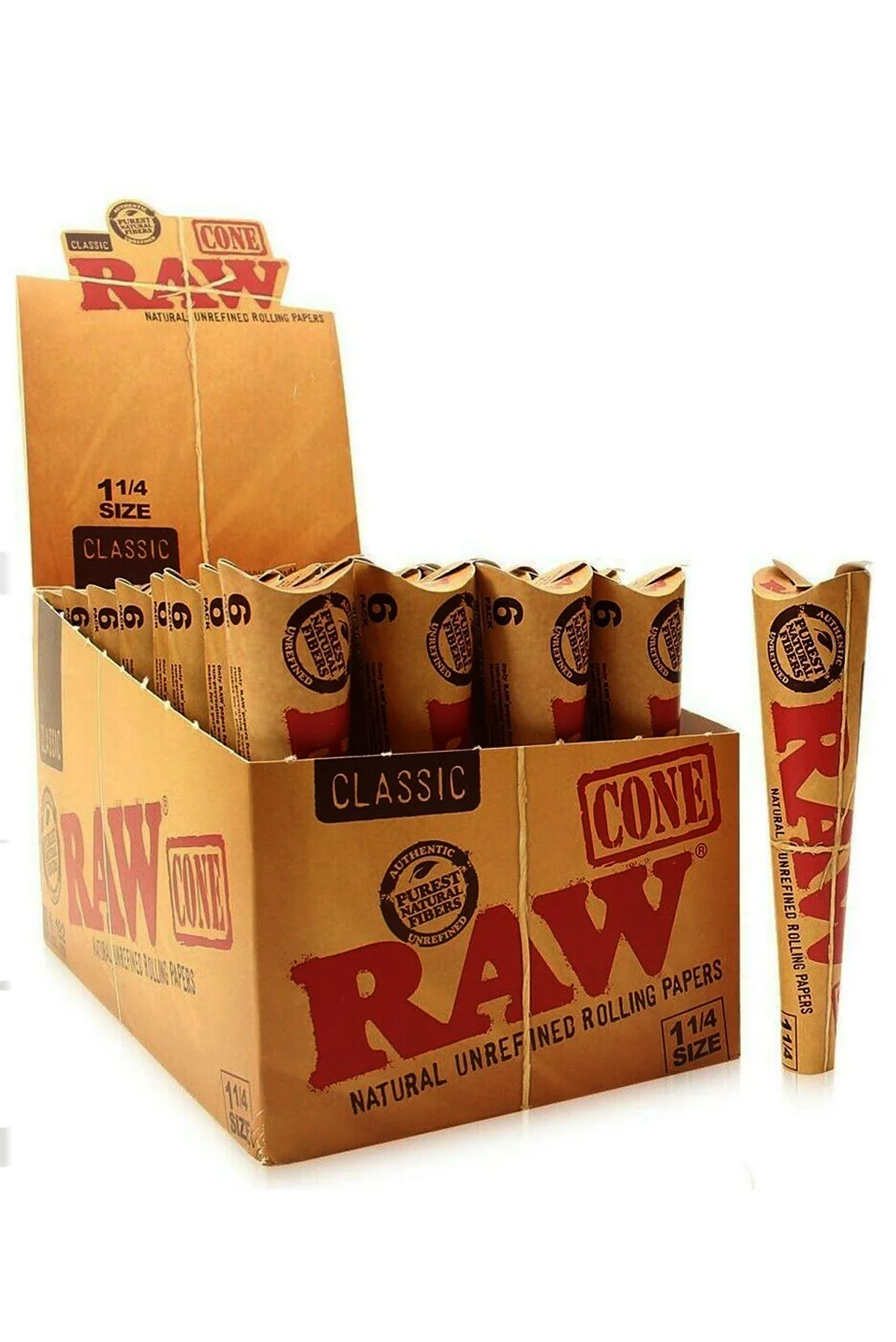 Raw Natural Unrefined Pre-rolled Cone 1 1/4"