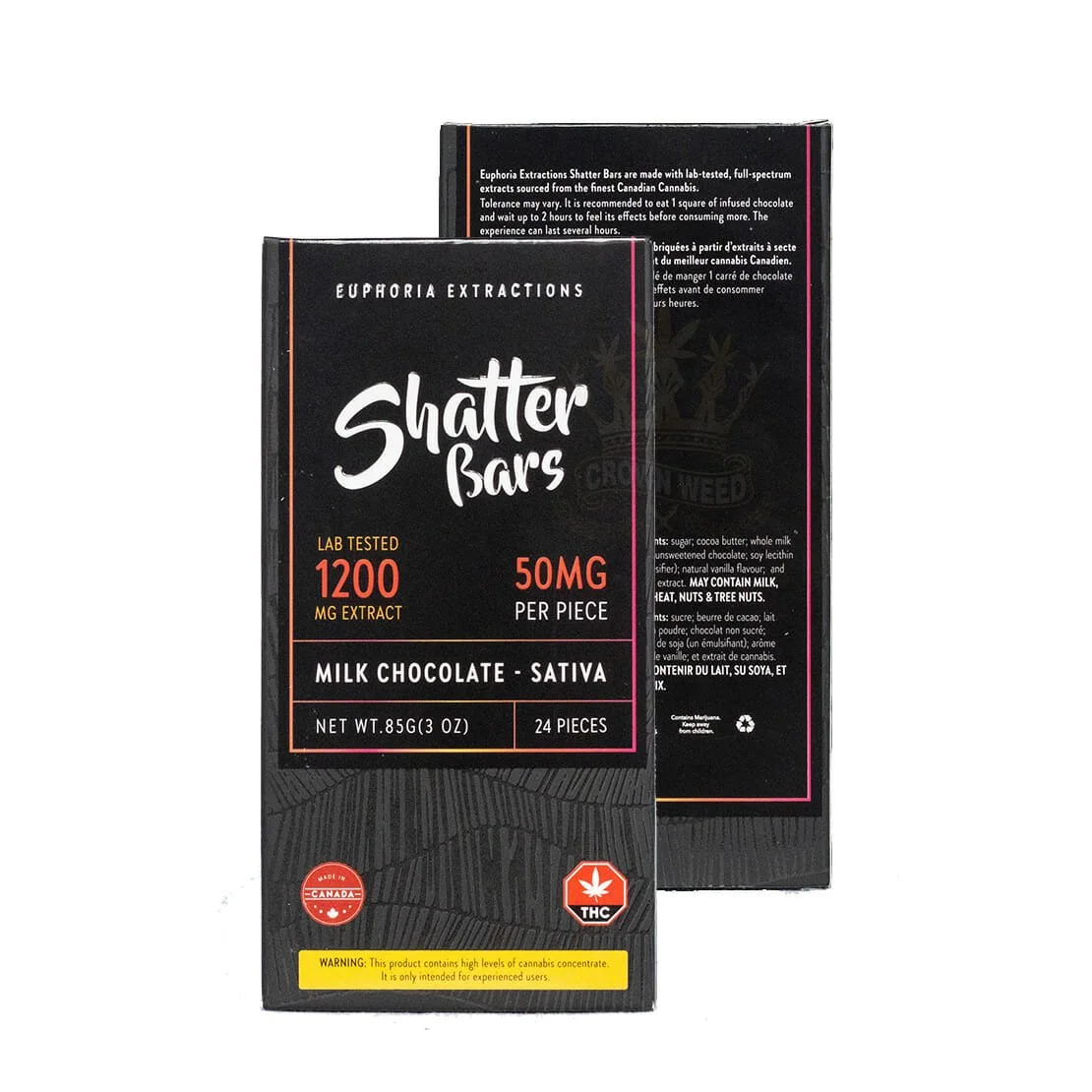 Euphoria Extracts Milk Chocolate Sativa 1200mg Shatter Bar
