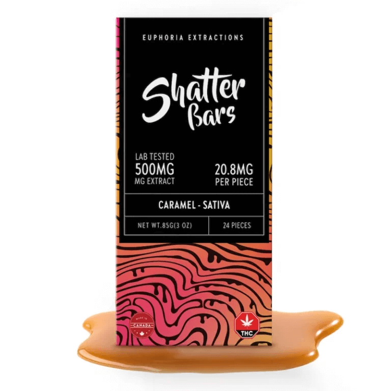 Euphoria Extracts Caramel Indica/Sativa 500mg Shatter Bar