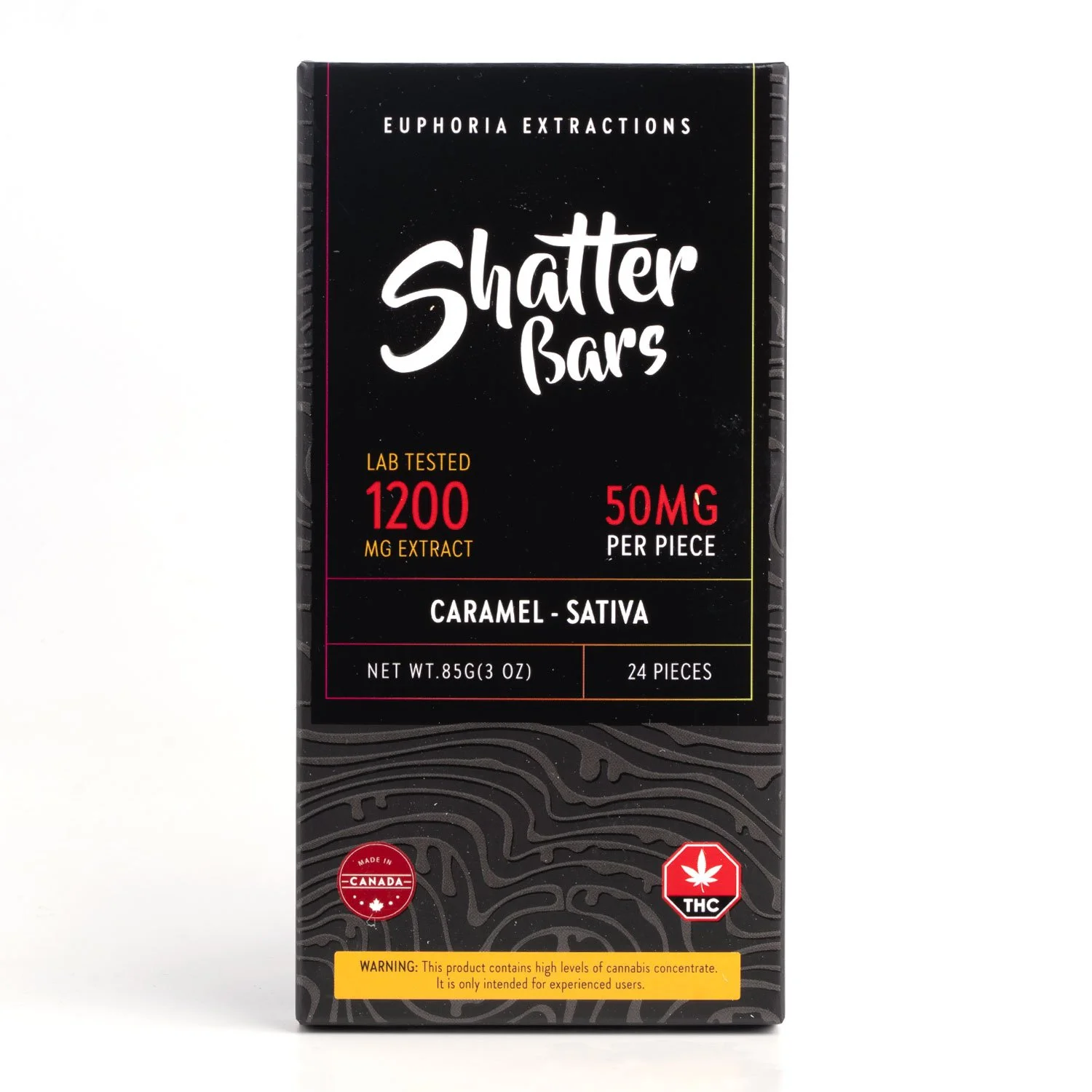 Euphoria Extracts Caramel Indica/Sativa 1200mg Shatter Bar