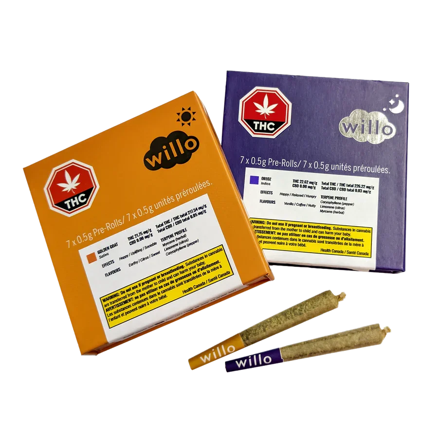Willo-Infused Pre-Rolls - Indica or Sativa 7 Packs .5g