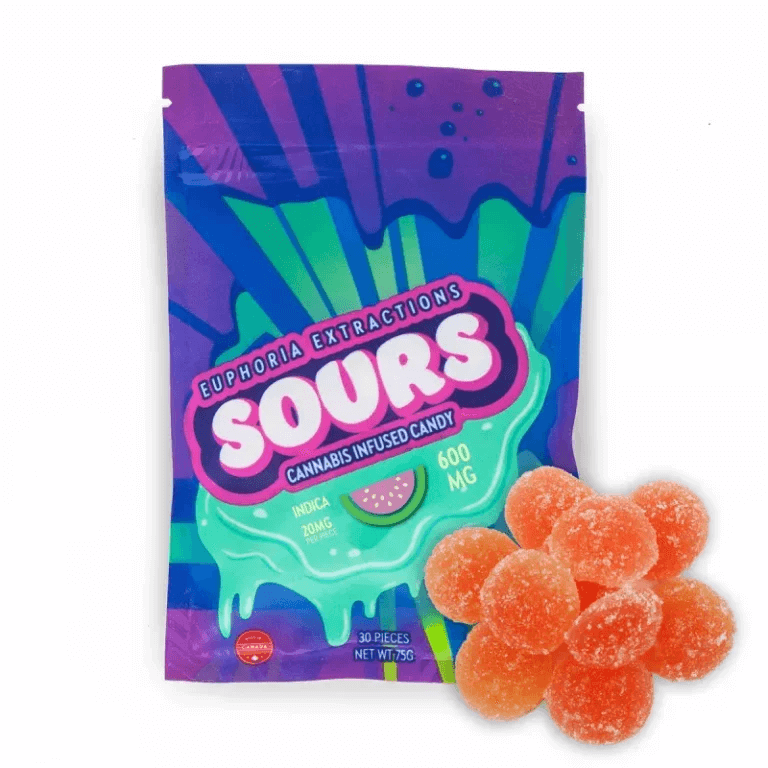 Euphoria Extraction Indica/Sativa Sour Gummies 600mg