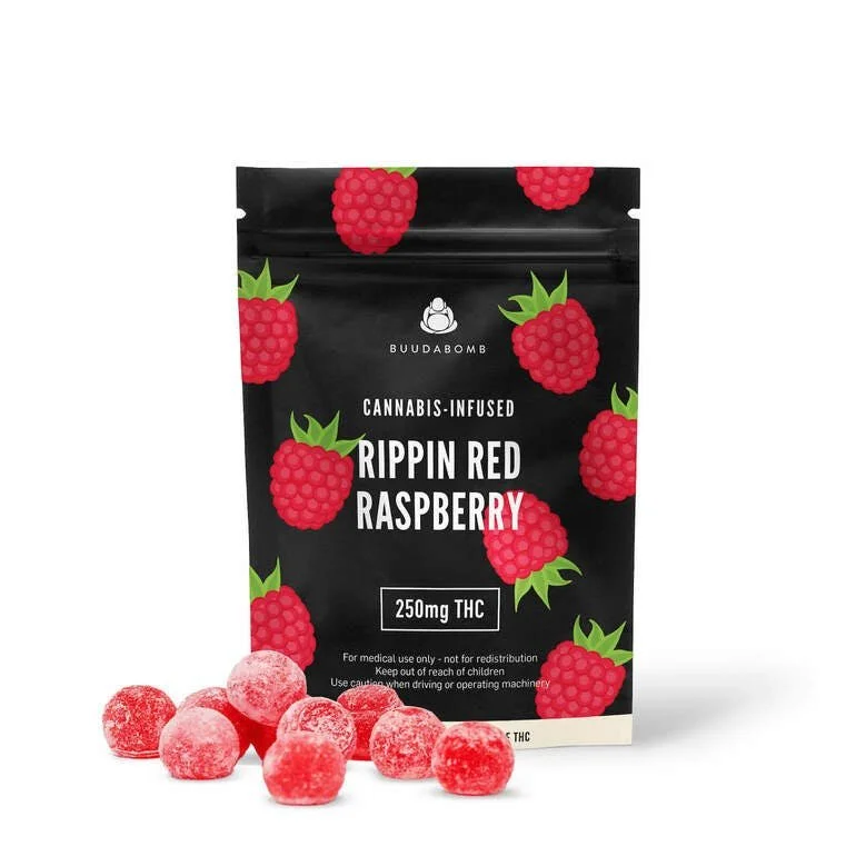 BuudaBomb Rippin Red Raspberry 250mg Gummies