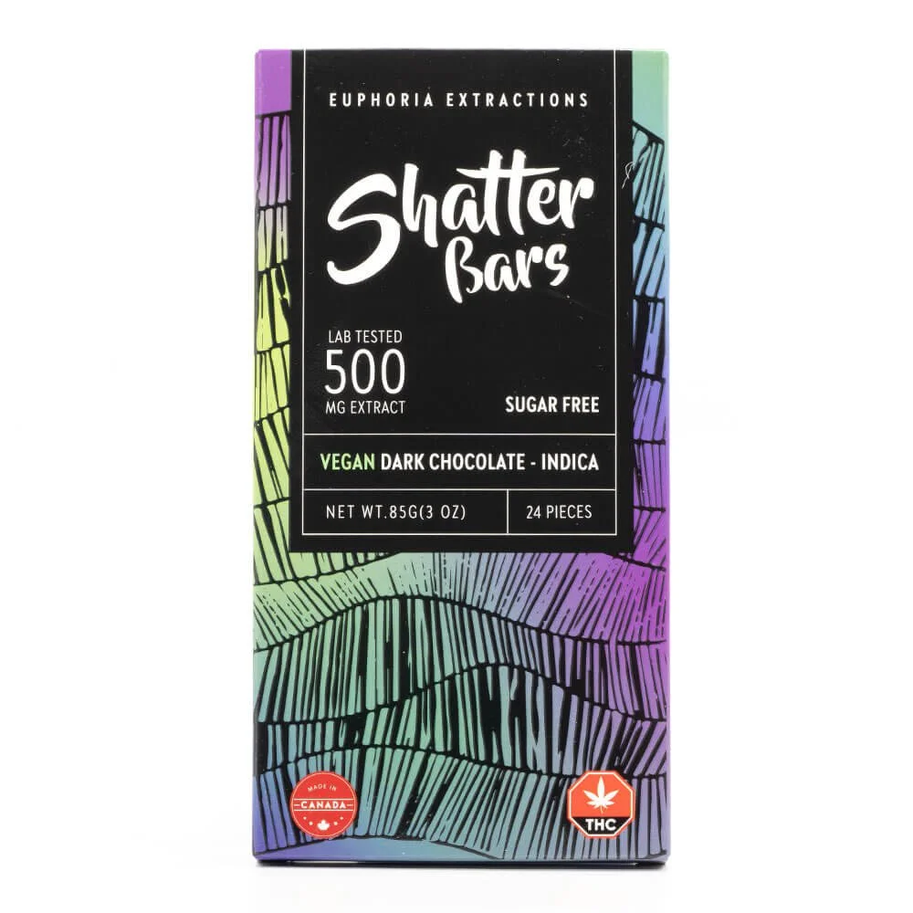 Euphoria Extracts Vegan Dark Chocolate Indica 500mg Shatter Bar