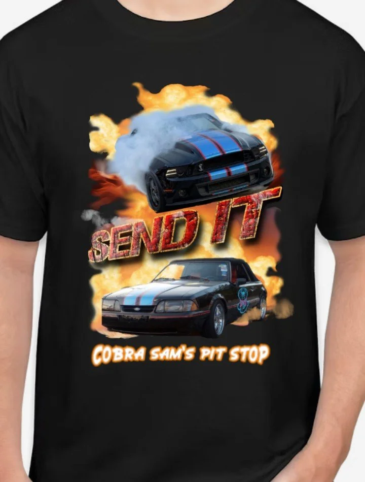 Send IT car flames_Black Tee.png