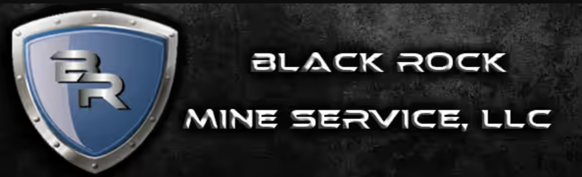 Logo of Black Rock Mine Service LLC with a shield emblem and the company name written to the right.