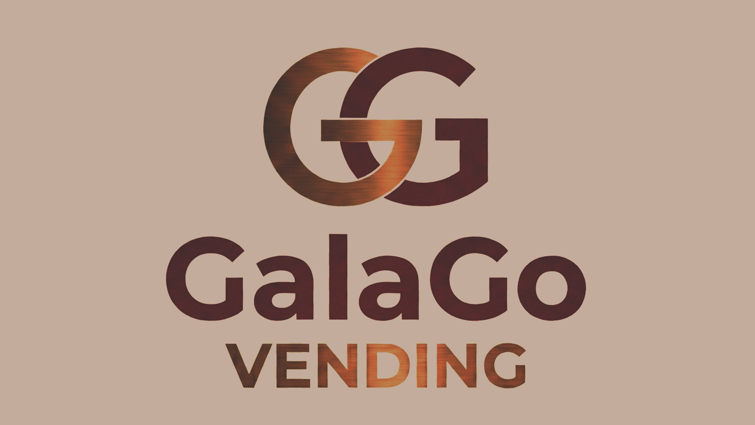 Logo of Galago Vending with interconnected G and G symbols above the words 'Galago Vending' on a beige background.