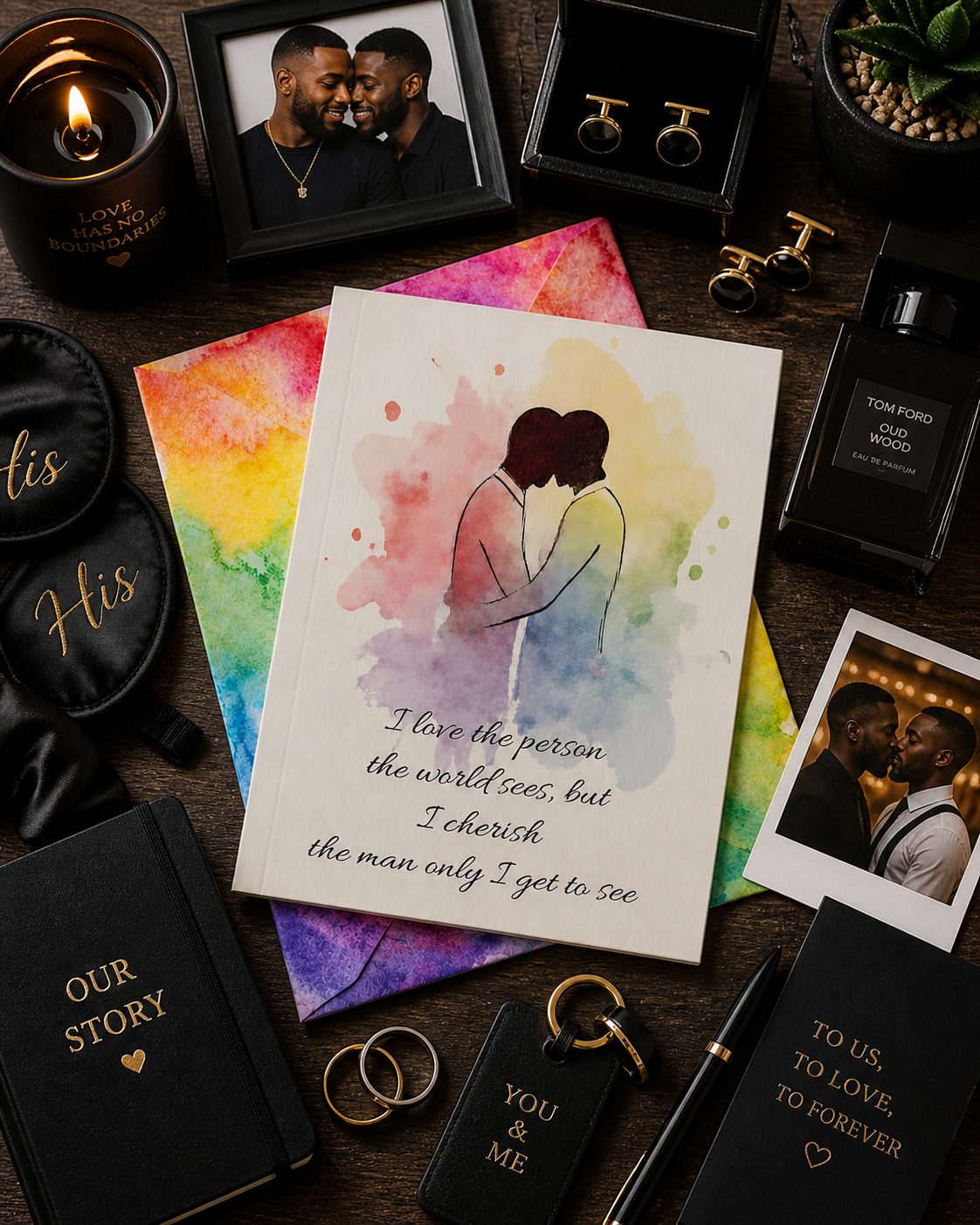 Greeting Card — "I Love the Person" Watercolor Rainbow LGBTQ+ Love Design