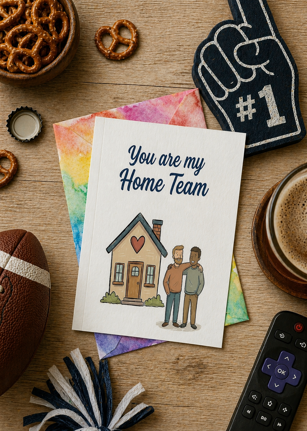 Greeting Card — "Home Team" Gay Couples Love Card
