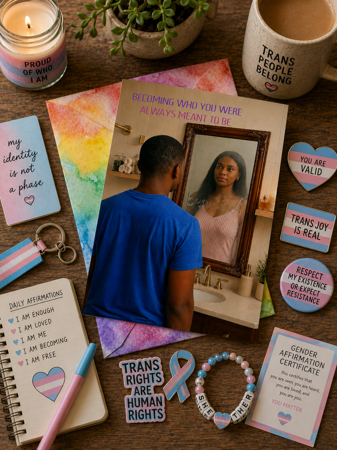 Greeting Card — "Becoming You" Trans Affirmation Card