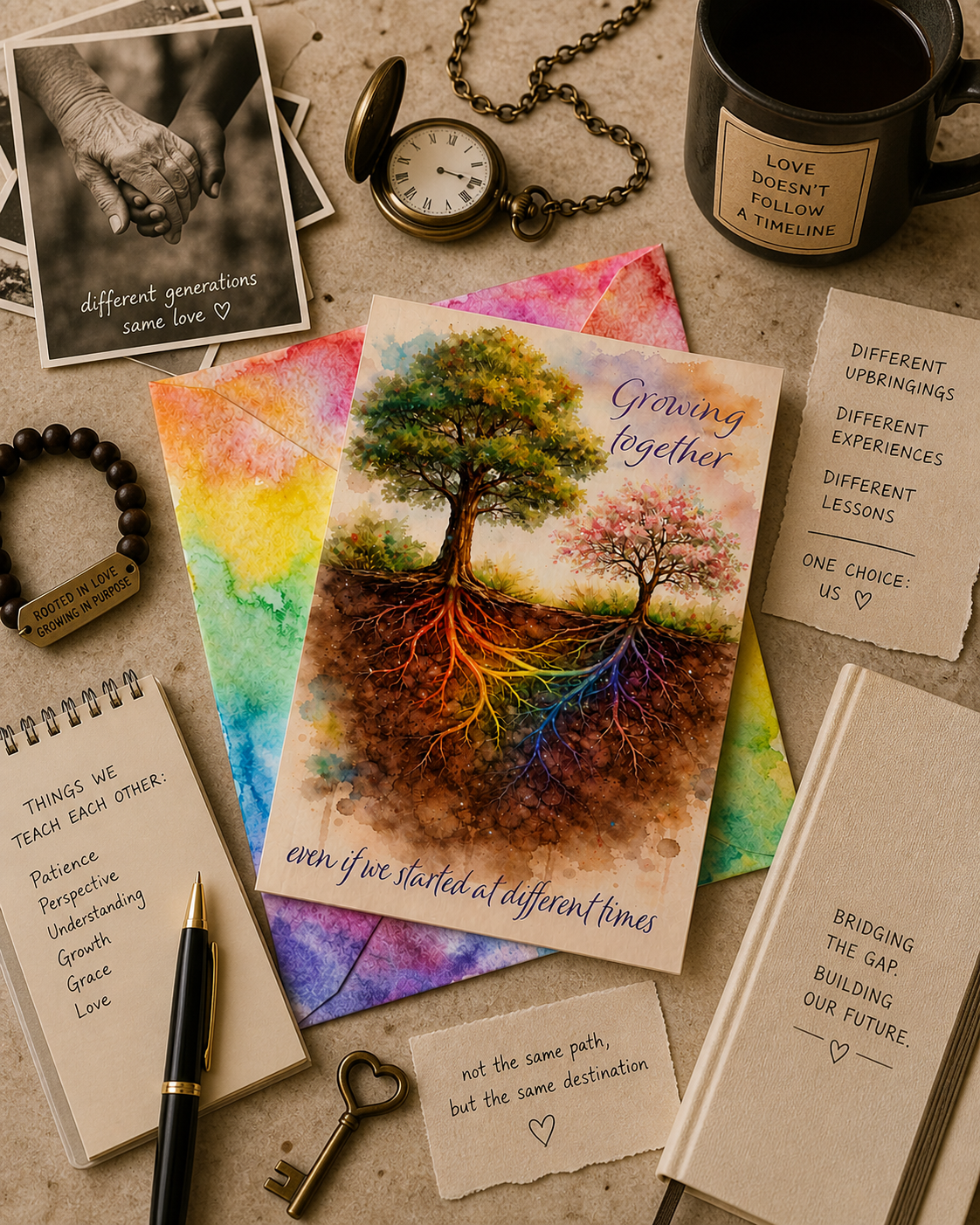 Greeting Card – "Growing Together" Generational Gap/Differences/Love