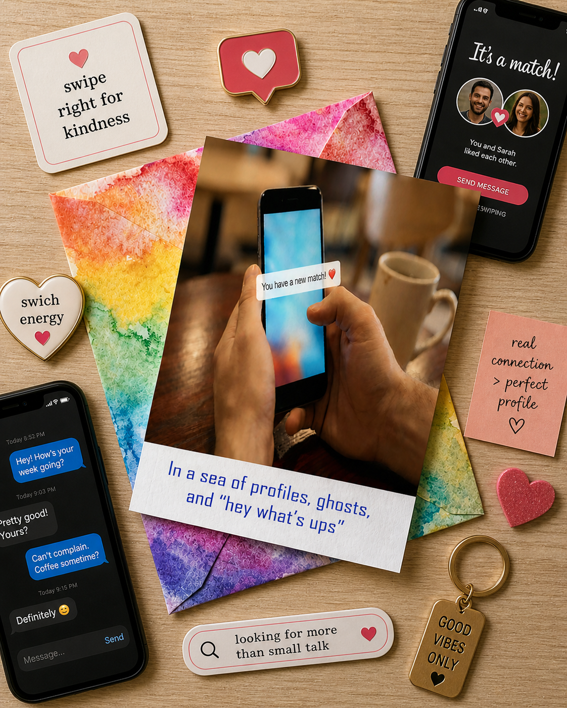 Greeting Card — "Swiped Right" Dating Today/Online Love Card